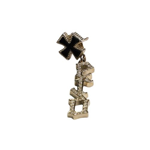 Enfant Riches Déprimés Logo Gold Diamonds Earing