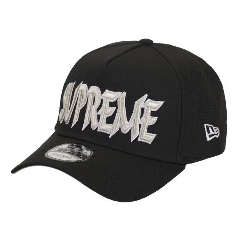 Supreme Sharp Spellout Adjustable New Era Black Hat