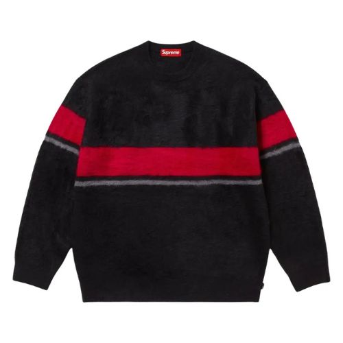 Supreme Brushed Stripe Sweater Black