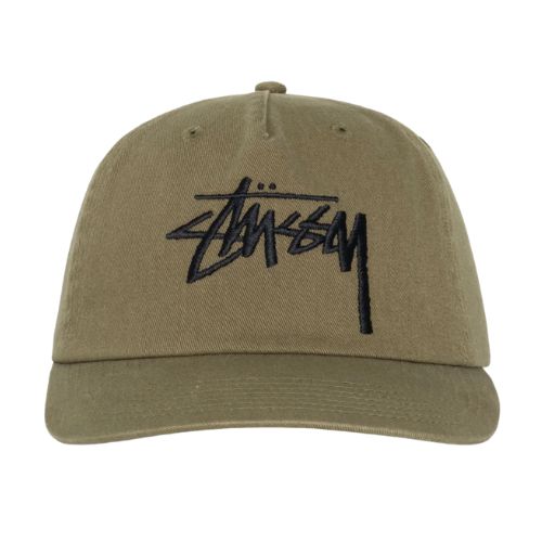 Stüssy Mid-Depth Big Stock Snapback Army Green