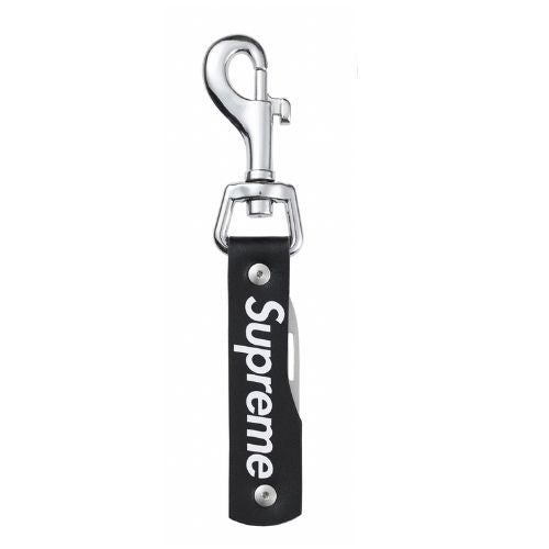 Supreme Leather Clip Knife Black