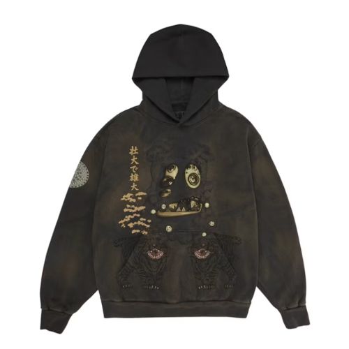 Travis Scott Cactus Jack x Takashi Murakami Hollow Hoodie Brown