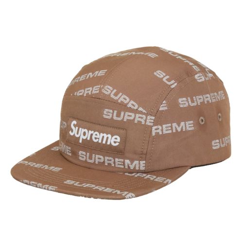 Supreme Reflective Jacquard Camp Cap Brown