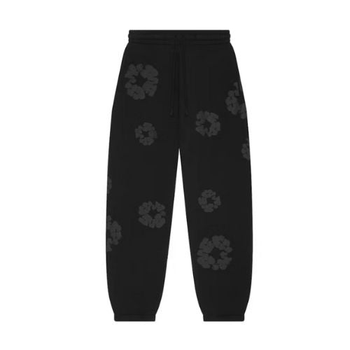 Denim Tears Cotton Wreath Sweatpants Black Monochrome