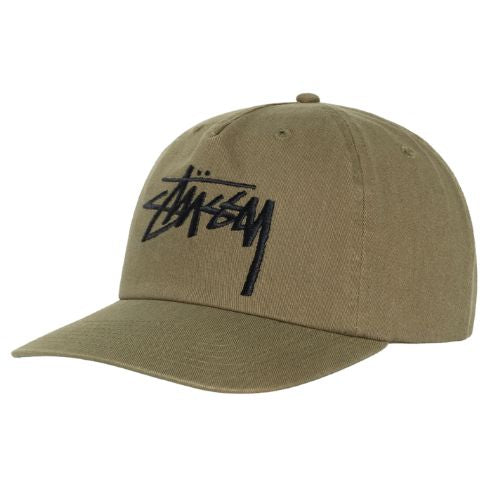 Stüssy Mid-Depth Big Stock Snapback Army Green