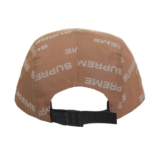 Supreme Reflective Jacquard Camp Cap Brown