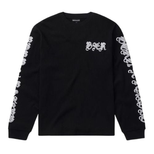 Born x Raised Gothic Embroid Waffle Thermal Black