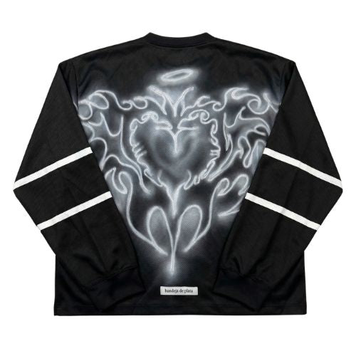 bandeja de plata jersey negro ft. mango