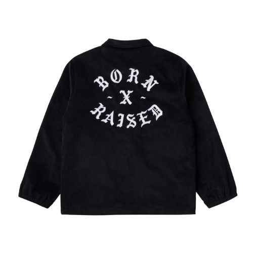 Born x Raised Zine Corduroy Coach Jacket Black