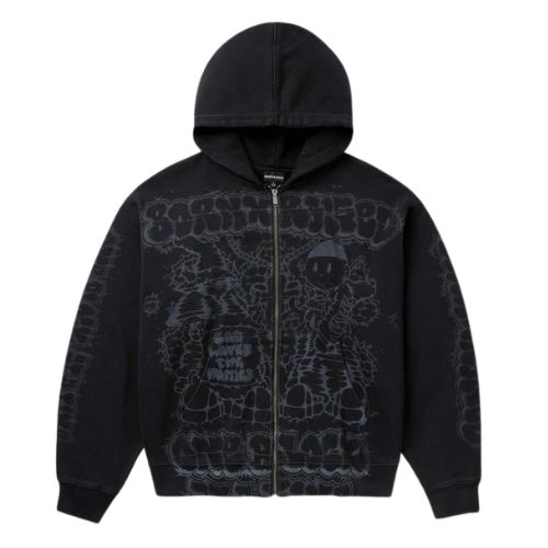 Born x Raised Coldgame Zip-Up Hoodie Vintage Black