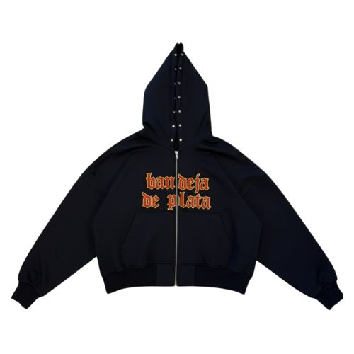 bandeja de plata zip up hoodie red