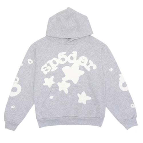 Sp5der AOP Beluga Pullover HoodieB Heather Grey
