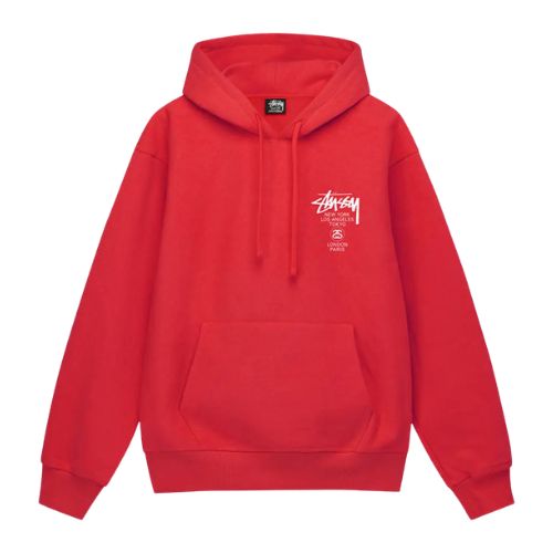 Stüssy World Tour Hoodie Red