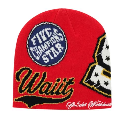 Sp5der District V Skully Beanie Red