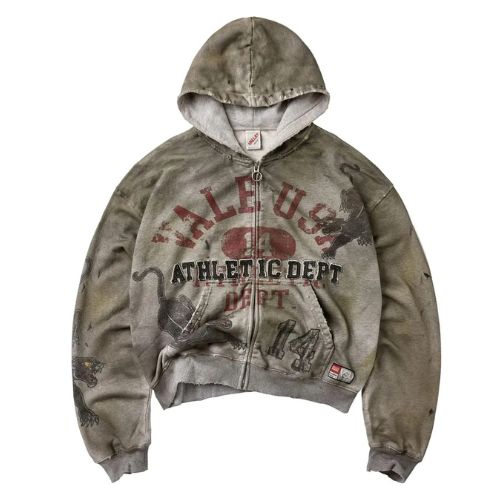 Vale Forever Varsity Zip Up Hoodie Grey