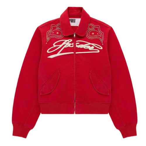Sp5der Biker Bomber Jacket Red