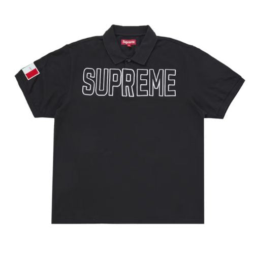Supreme Twill Appliqué Polo Black