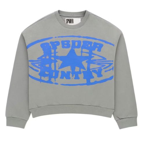 Sp5der Country Crewneck Baby Slate
