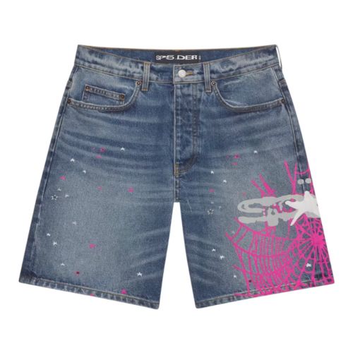 Sp5der Heavy Web Denim Short Blue