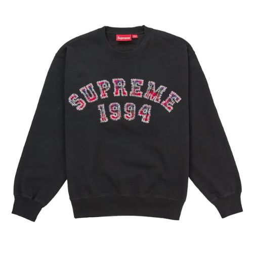 Supreme Plaid Arc Crewneck Black