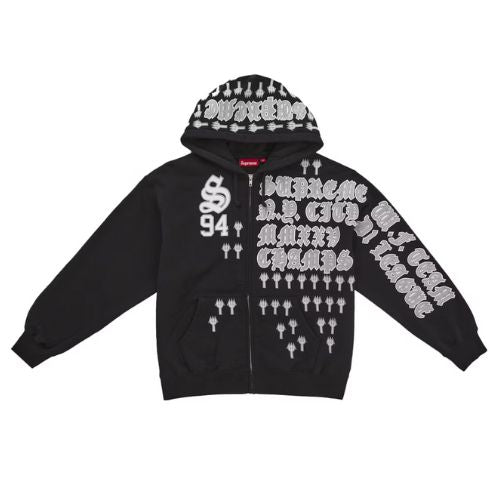 Supreme League Champs Zip Up Hooded Sweatshirt Black