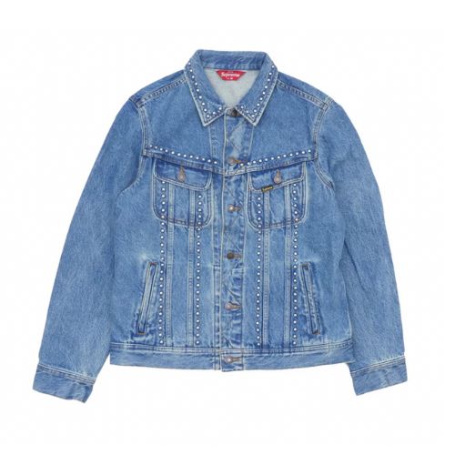 Supreme Studded Denim Trucker Jacket Blue