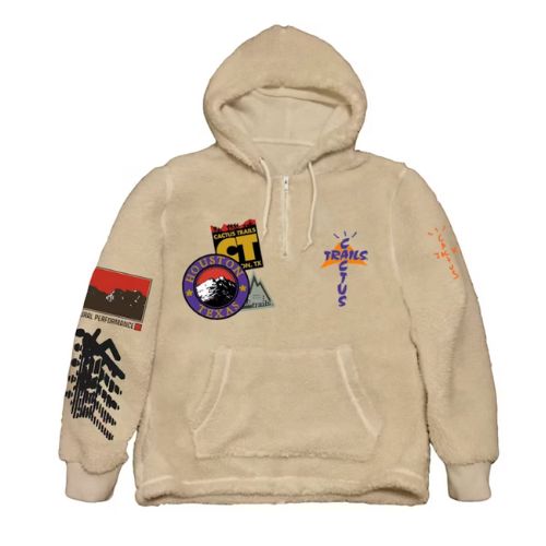 Travis Scott Cactus Trails Half-Zip Sherpa Hoodie Cream