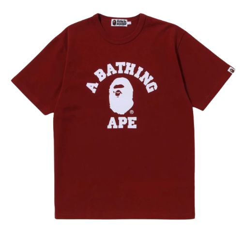 BAPE College Heavy Weight Tee Burgundy