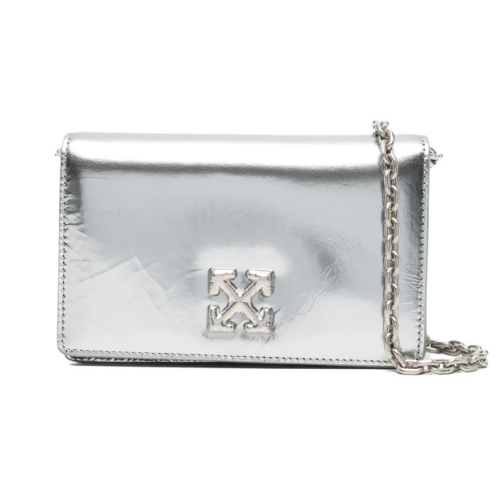 OFF-WHITE Jitney 0.5 Laminated Shoulder Bag Silver