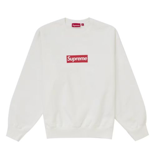 Supreme Washed Box Logo Crewneck White