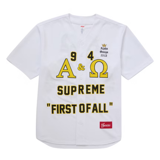 Supreme Alpha Omega Baseball Jersey White